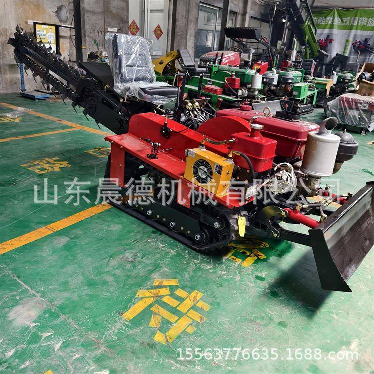 10PTW分宽链条开管沟挖机工程埋道开槽1公95柴油葡萄园链条式沟机