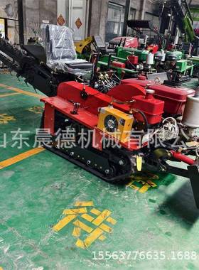 10PTW分宽链条开管沟挖机工程埋道开槽1公95柴油葡萄园链条式沟机