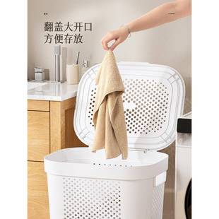 天莲脏衣服收纳筐家大容量ltao7346带华盖卫生间衣物台用衣服篮篓
