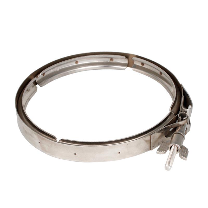 304不锈钢双备箍V沟RDJ型快装法兰抱箍槽接头双倍管卡箍槽管夹