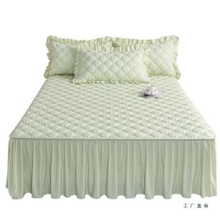 棉夹床裙单件2床02F5M786685新款 三公件套防 主风遮丑下摆床罩裙款