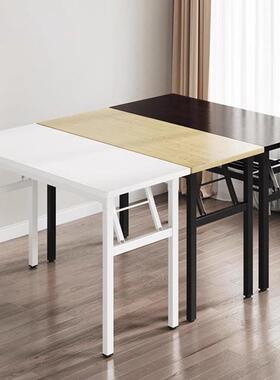 家用餐桌XVH出租房吃饭子折叠桌商桌用餐桌椅组合店条摆摊长饭桌