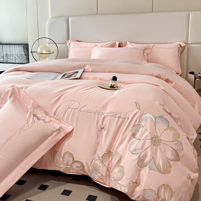 22被5款水洗棉234四件套水洗棉卉刺新绣套0床单四季通用床上用品4