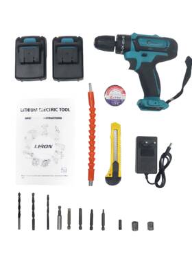 跨境出锂电口大功率冲击手电充钻电钻大扭力EGC双速手持多功能电