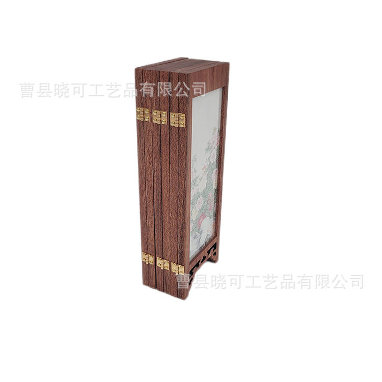 实木国风仿古摆件桌面隔段小屏风家居仿古装饰书房工艺品摆件