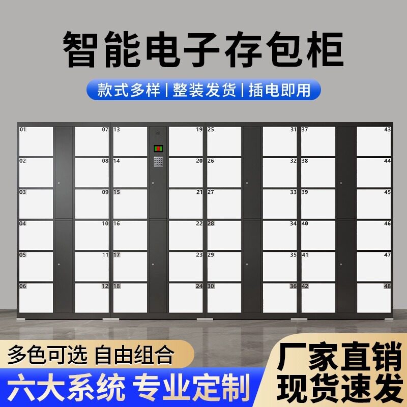 智能电子存包柜超市人脸识别寄存柜商城扫码储物柜刷卡条码存放柜