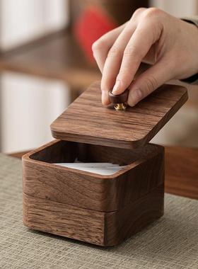 黑胡桃用木质签OTB牙线复盒古实木棉签收纳盒饭店牙筒桌面牙家签