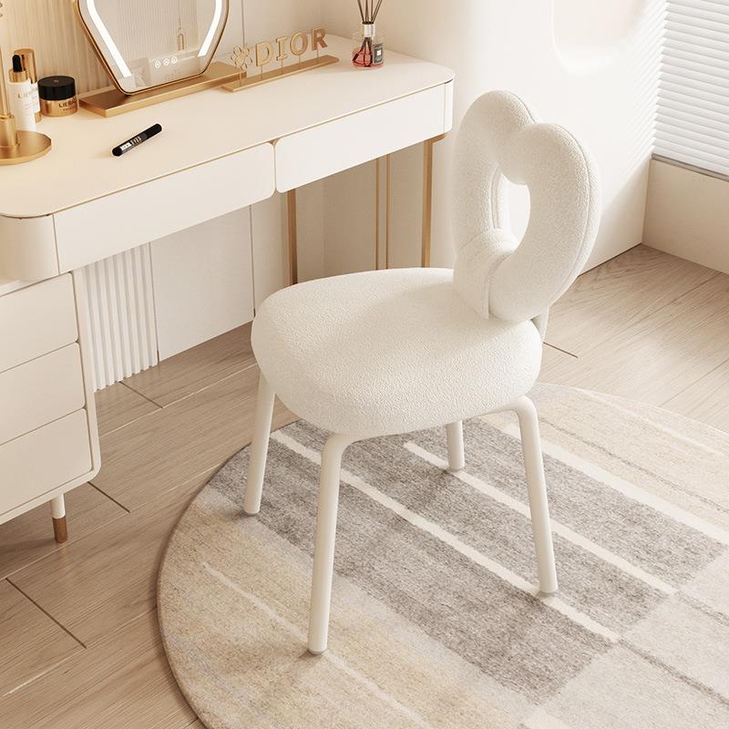 奶油风餐凳椅卧网XFC-爱心家用红旋转室化妆椅子书桌梳妆台靠背爱