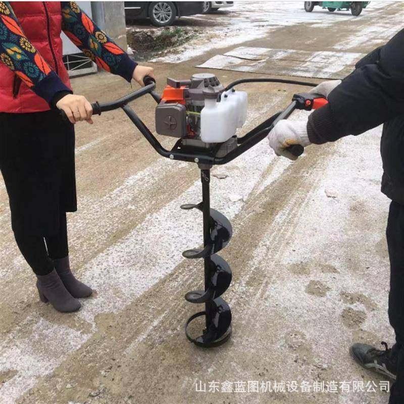 推车式打地栽树打孔钻锚IQU眼打机式单人手提汽油洞螺旋式钻坑机