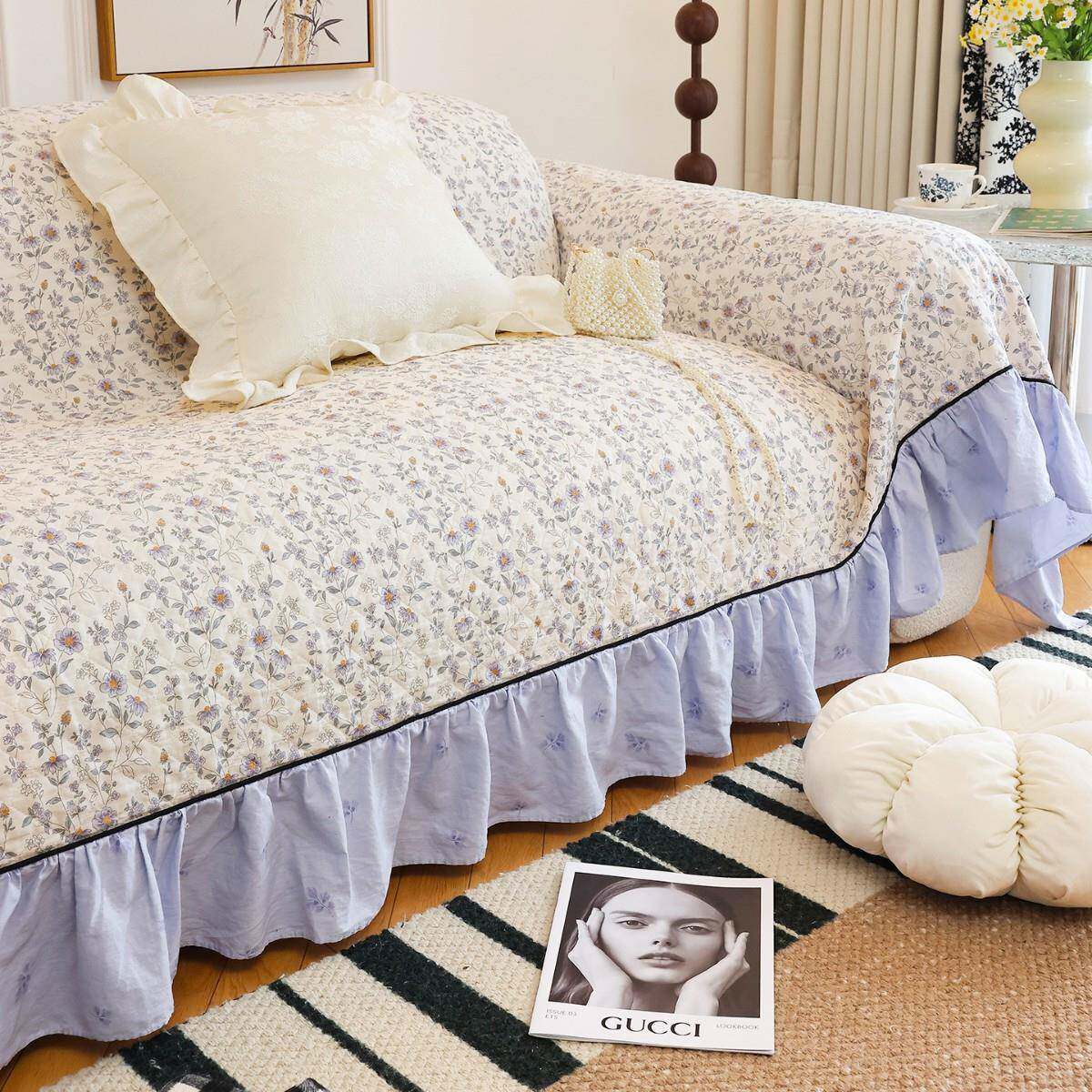 韩式BYK小碎纯棉沙发巾一式盖布片全包沙发罩套盖巾坐垫花沙发套