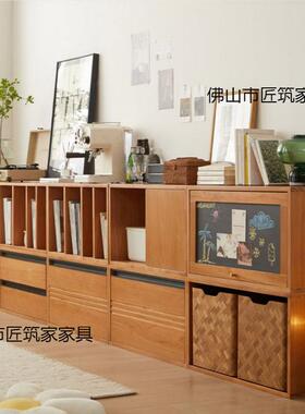 地实组木自由合格子书柜用家落矮书柜靠NEU墙电视柜餐边柜收纳储