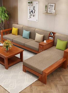 实木客12399厅现中代布沙发组合发简约新式1+2+3小沙户型经济套装