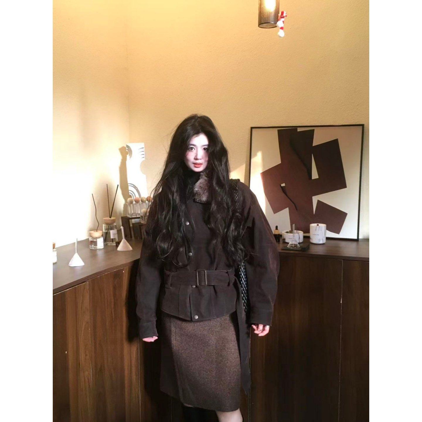 套装女2026新款冬装可拆卸毛领复古宽松派克服高腰显瘦气质半身裙,女装/女士精品,时尚套装,淘宝优惠券,粉丝福利购,淘宝优惠卷