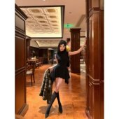 黑色不规则收腰短裙 新款 韩系辣妹风半高领黑色无袖 连衣裙2026春季