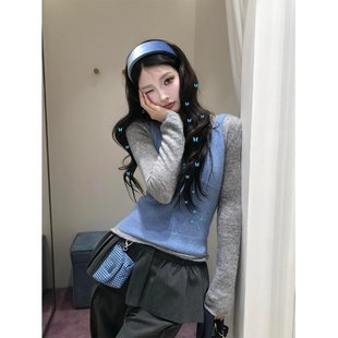 叠穿背心休闲阔腿裤 巨好看2026穿搭一整套韩系气质减龄修身 打底衫