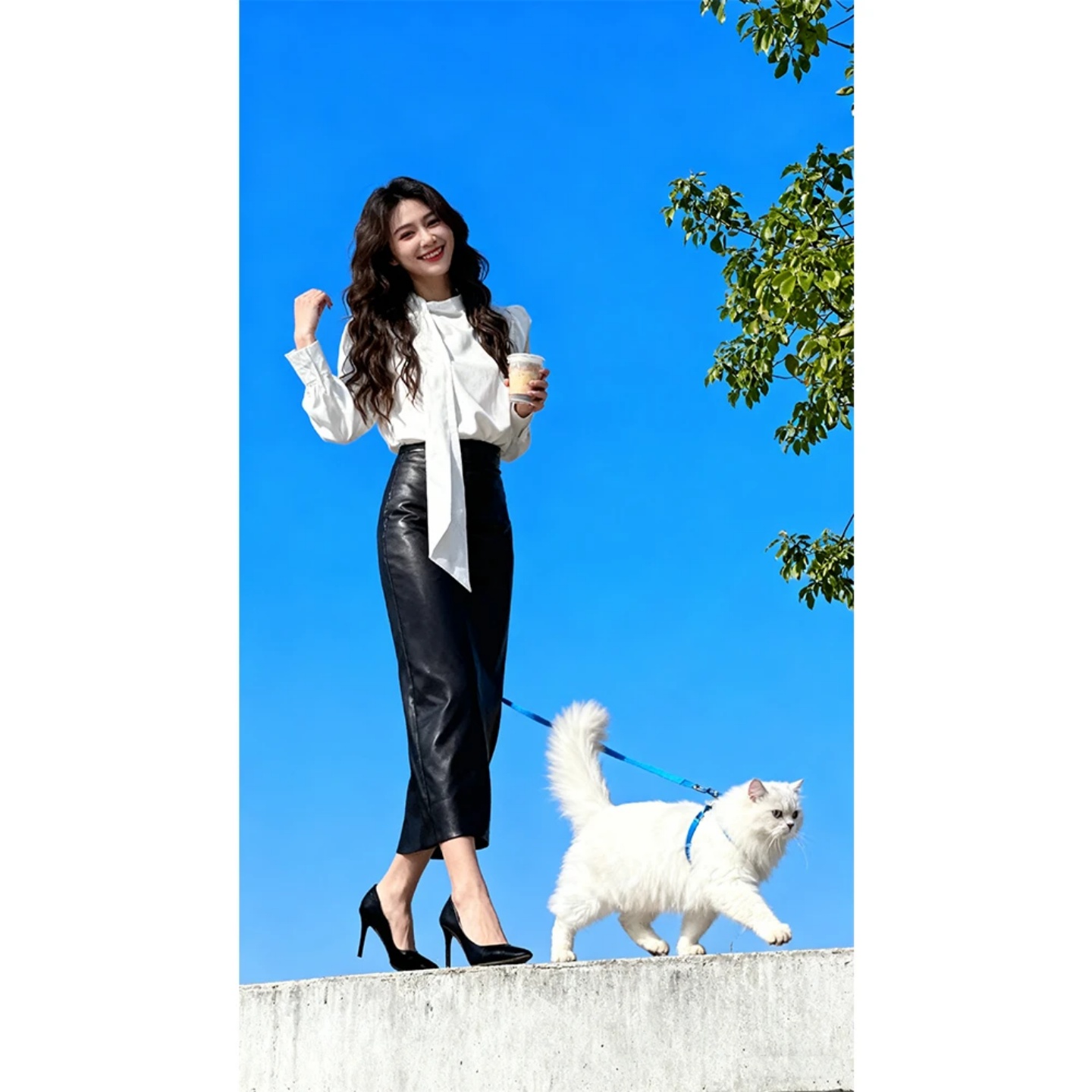 通勤时尚衬衫上衣显瘦包臀半身裙