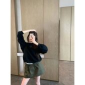 2026巨好看搭配一整套韩系休闲百搭圆领宽松上衣高腰显瘦半身裙子