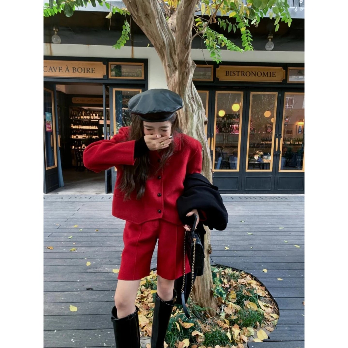 套装女2025新款法式高级感宽松短款长袖开衫外套显瘦休闲阔腿短裤