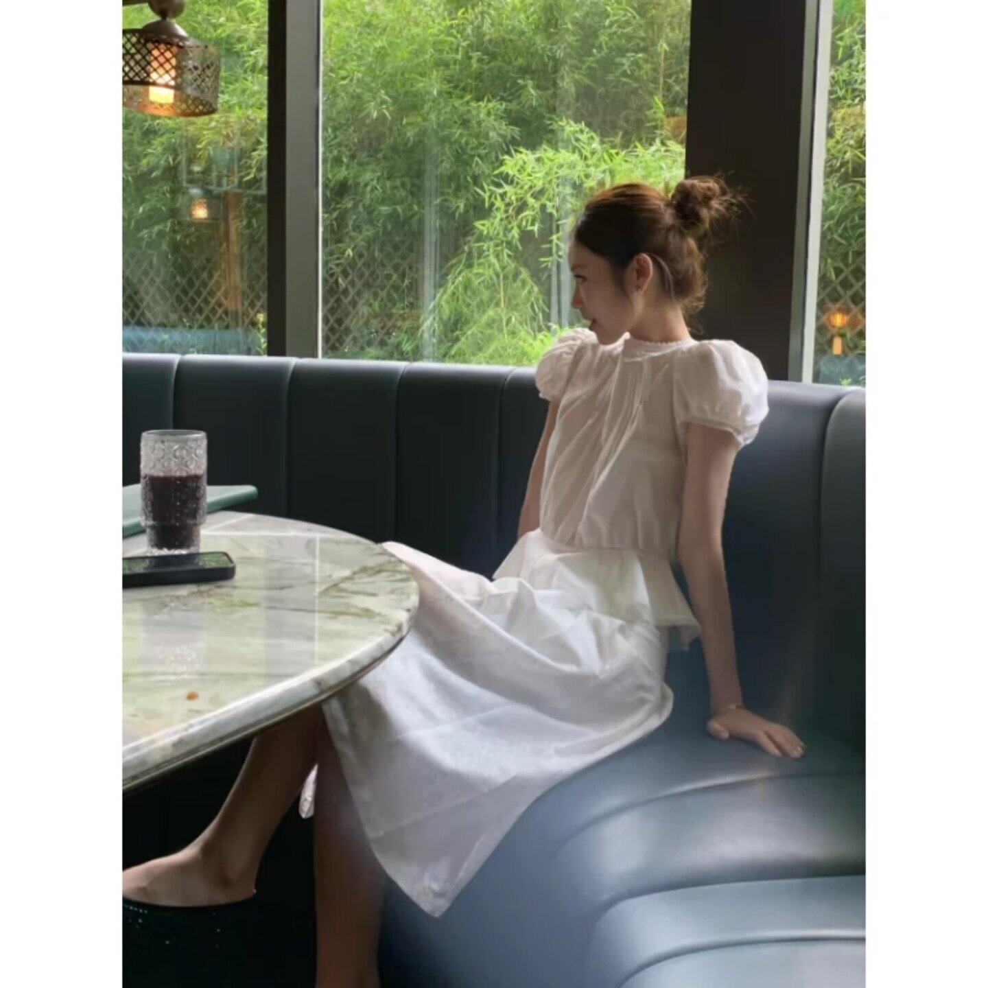 套装2026新款女装夏法式气质白色泡泡袖收腰衬衫高腰宽松显瘦裙裤