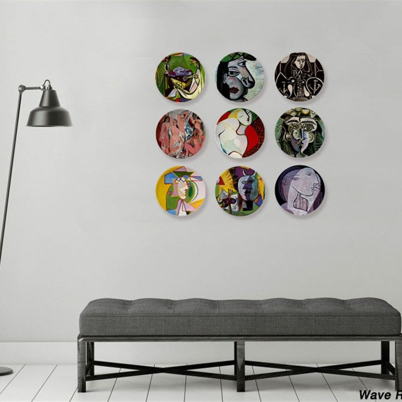 毕加索油画名画作品陶瓷挂盘背景墙装饰盘子客厅餐厅墙面艺术挂画,家居饰品,装饰坐盘/挂盘,淘宝优惠券,粉丝福利购,淘宝优惠卷