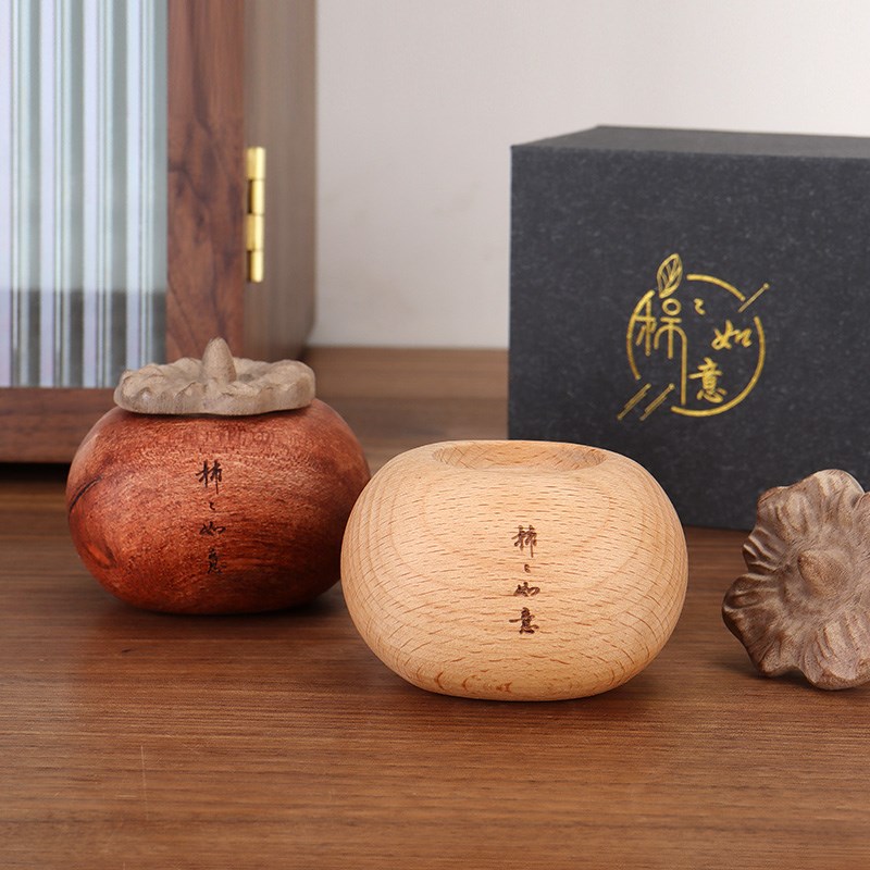 实木无火香薰精油柿子扩香木书房客厅摆件舒缓解压持久香氛