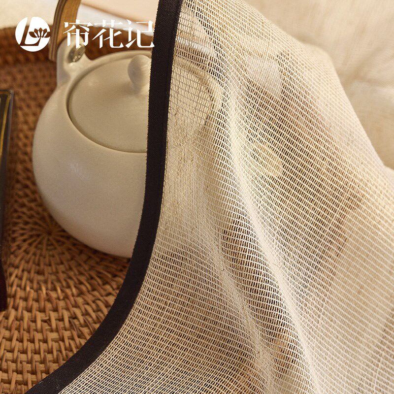 法式亚麻纱帘窗帘客厅餐厅复古文艺米色新款高级感自然慵懒中古风
