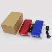 治安岗亭led爆闪灯交通路障警示灯救援工程车红蓝警示闪光灯12v