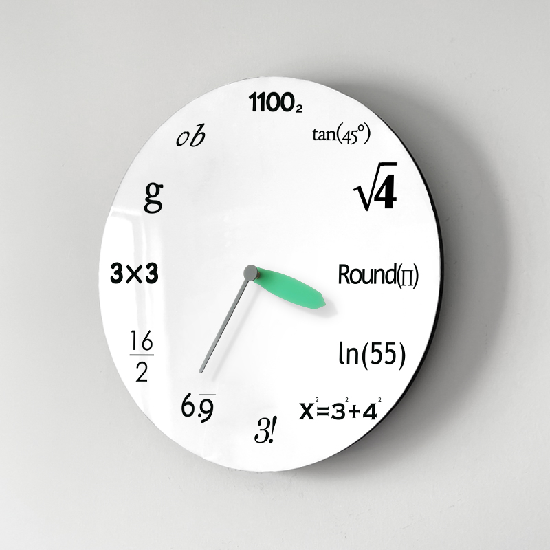 数学挂钟客厅家用时尚2023新款钟表现代简约时尚挂墙时钟个性挂表