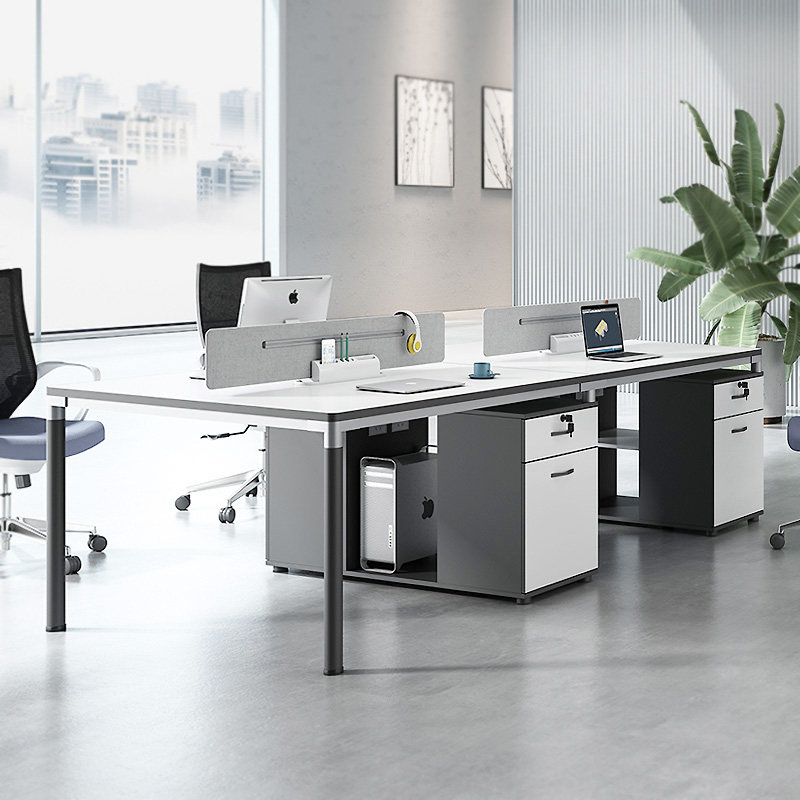 四人位办公桌椅组合4工位2屏风职员办公桌子员工办公室6简约现代