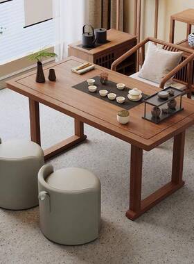 新式实木茶桌会家用禅意客YUA泡中茶桌小户型宿古典茶民桌椅组合