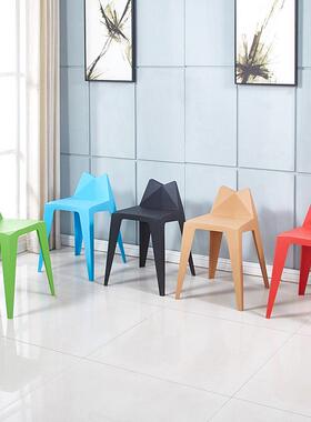 料加RNQ厚凳子家用成塑人时尚意高凳简约现代经沙济型椅子创发备