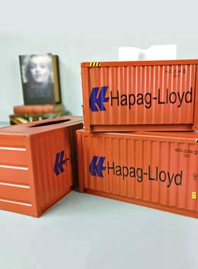 G608集装箱铁抽纸盒艺创用道具收纳盒意复古怀旧桌面纸抽实盒金属