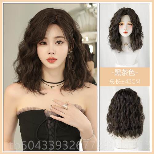 高档短假发女全头发头套彷自然羊毛卷短卷发自真然整慵懒卷假顶发