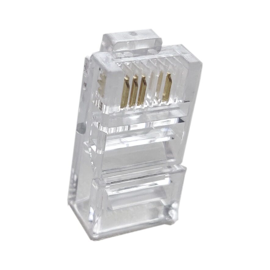 RJ458P4C堵孔超五类三叉加厚铜片安防监控水晶头4个线孔
