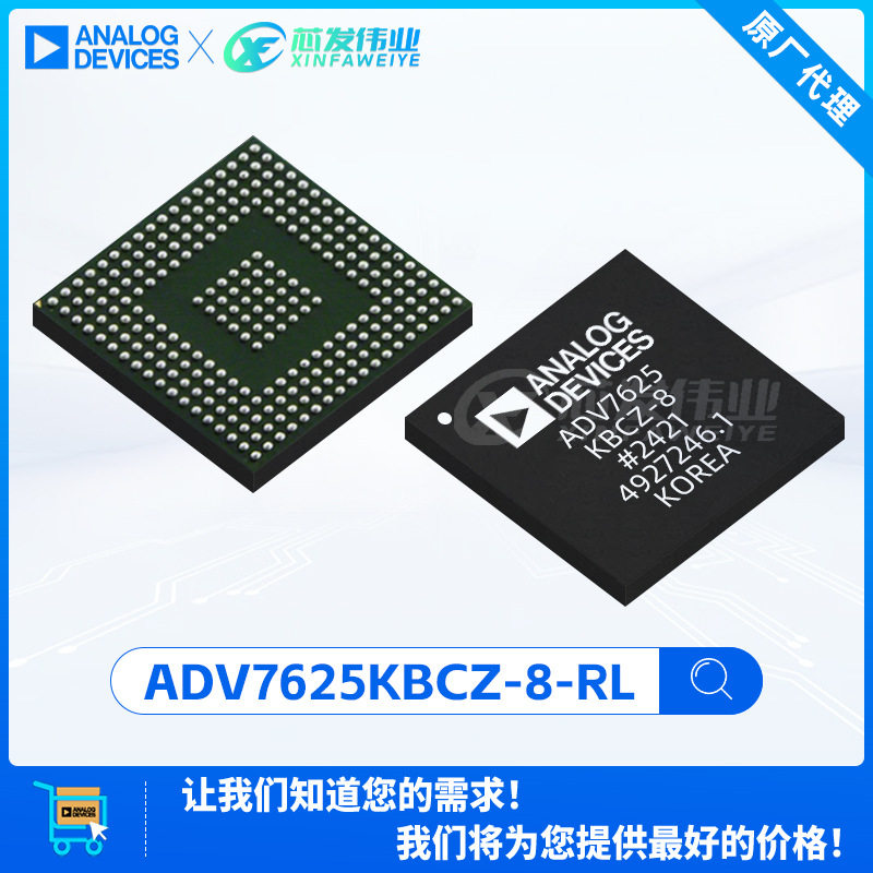 原厂渠道 ADV7625KBCZ-8-RL ADV7625 封装BGA-260 视频接口芯片