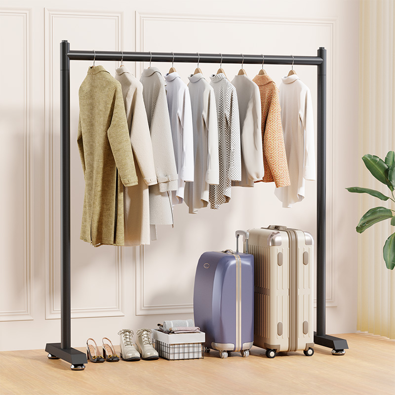晾衣架落地室内折叠挂衣架子卧室衣架单杆式衣帽架家用简易挂衣架