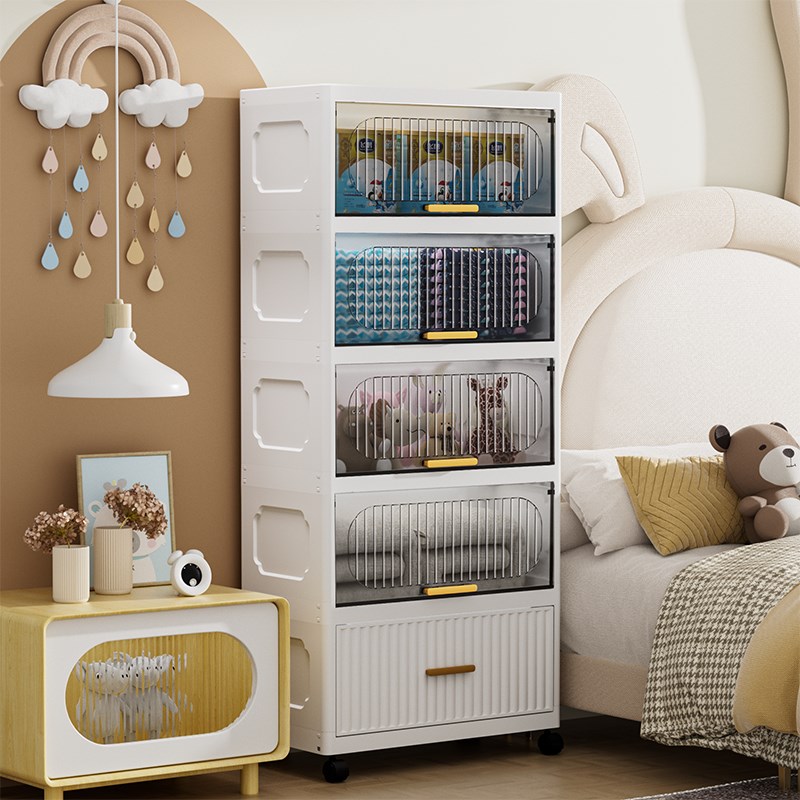 大容量透明翻盖收纳柜抽屉式客厅零食储物柜卧室多层塑料五斗柜子