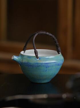 梵汝纯手日器式粗UIU粉引绿茶碗公道杯茶陶海分茶均杯藤编泡茶工