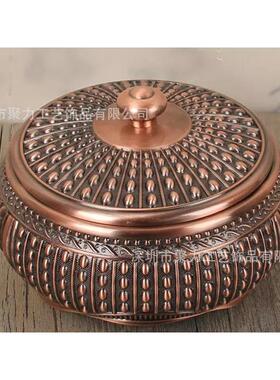 欧式复古烟灰缸带盖防摔烟缸烟碟有盖创意客厅办公室家居摆件