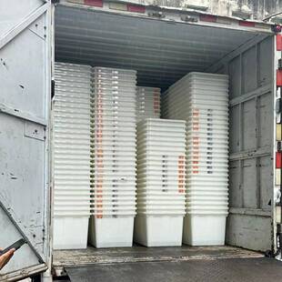 大号带轮300升塑料筐加厚白色塑胶水箱储水桶服装周转箱