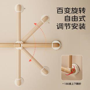 新款木纹色吸盘扶手免打孔卫生间浴室安全拉手家用防滑可旋转把手