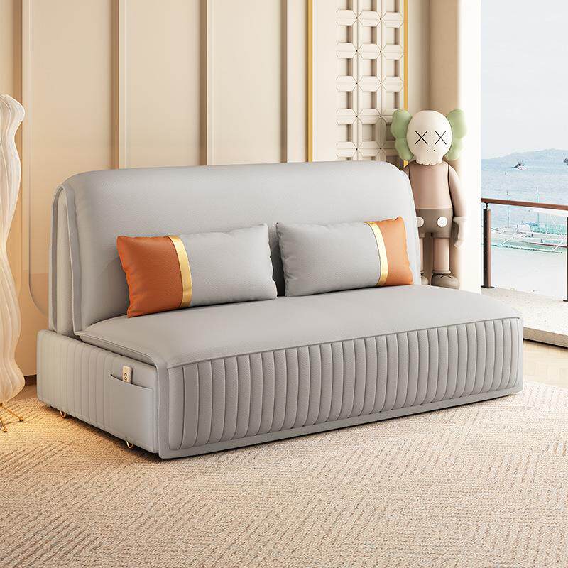 智能电动沙发床可折叠多功能猫抓布小户型客厅遥控全自动两用沙发