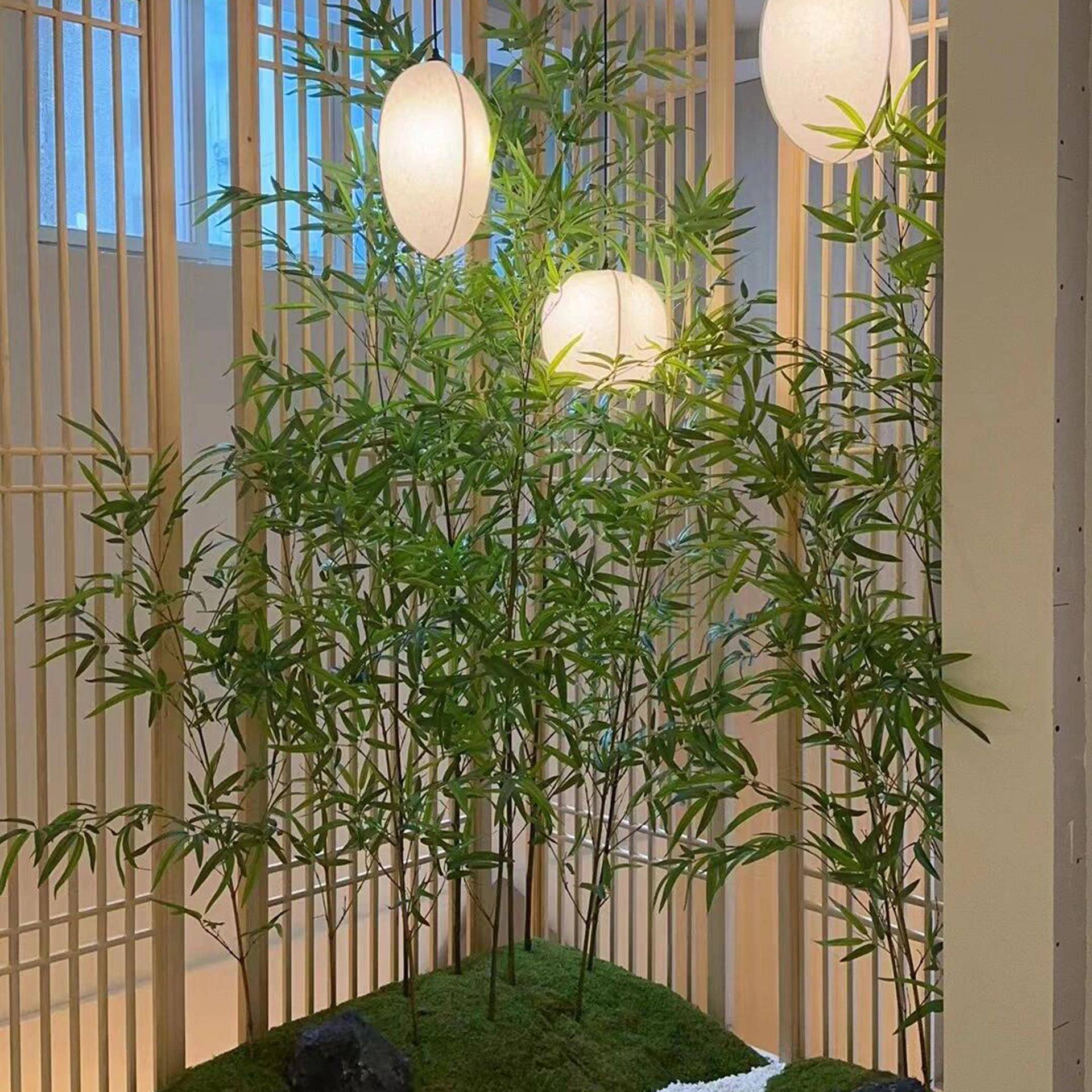 仿真竹子造景室内景观新中式绿植盆景庭院酒店隔断假植物装饰摆件