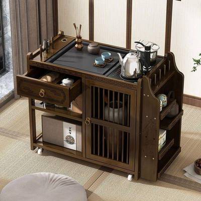 茶车移动茶台家用小茶台多功能实木茶水柜茶盘套装一体茶桌泡茶车