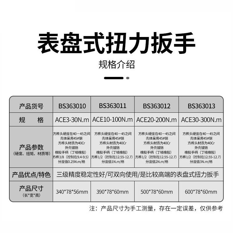 表盘式扭力扳手扭矩扳手公斤指针测试力矩扳手套筒棘轮