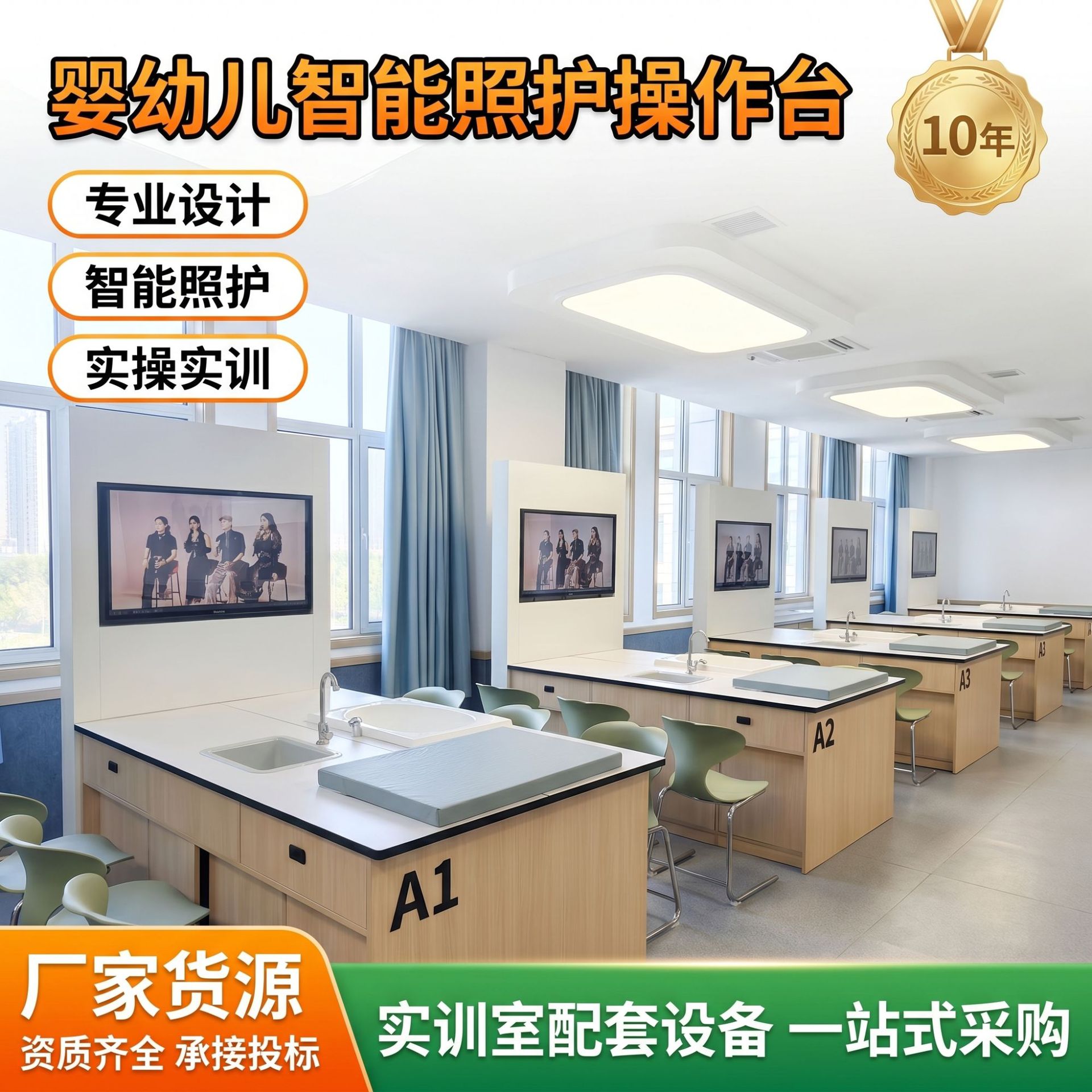 婴幼儿智能照护实训可移动操作台