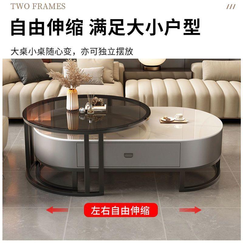 岩板茶几厅家用轻奢新现代其他/oth简约小户型茶桌圆形款客茶网红