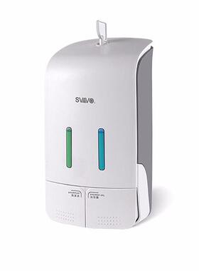 PL-151052手按压式免打孔皂液器壁挂式550ML双格出液机盒