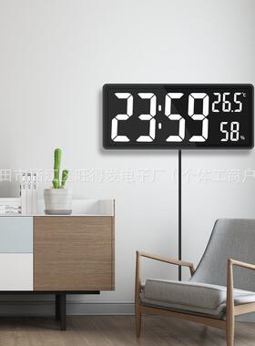 电子闹钟高清字家用客3808L厅万时年历挂钟钟大led大数字夜屏光时