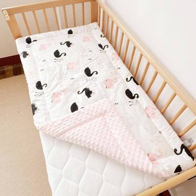 豆豆绒新床婴儿床褥子幼儿园小被生褥儿童加厚垫纯GUU午棉可水洗